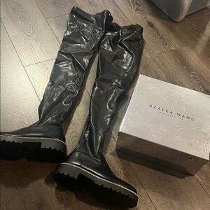 Azalea Wang Black Over the Knee Boots